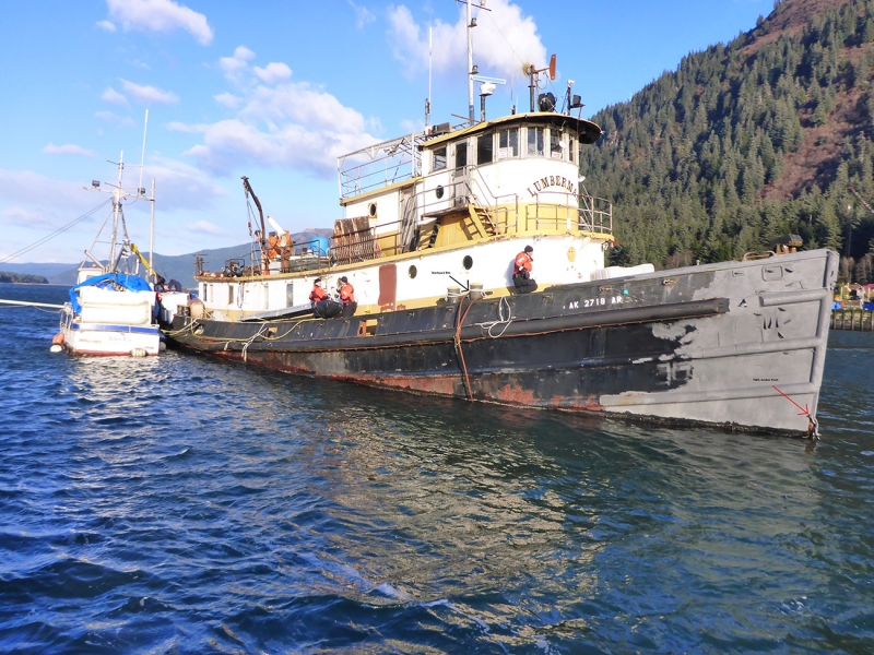 Moored vessel.
