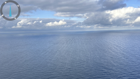Aerial view of visible oil sheen observed off the coast of Louisiana