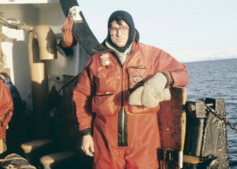 A man on a ship.