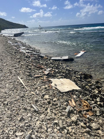 Vessel debris washed ashore on a Puerto Rican island.