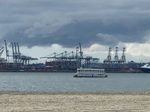 A vessel sinking. 