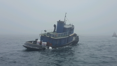 A sinking vessel. 