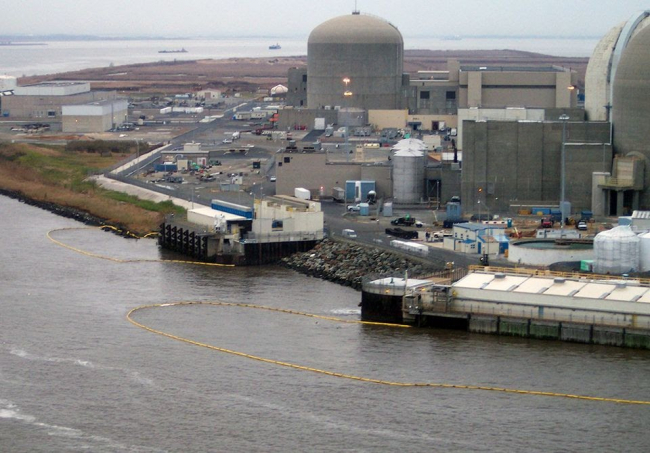An industrial shoreline.