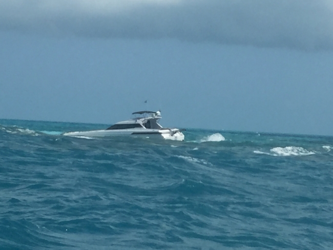 A vessel in water.