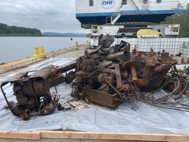 Oiled debris.