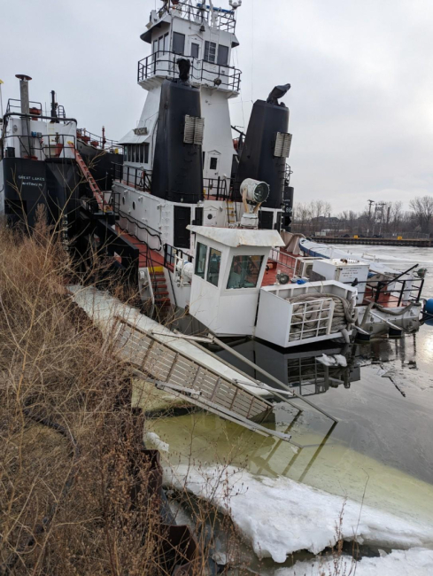 A sinking vessel.