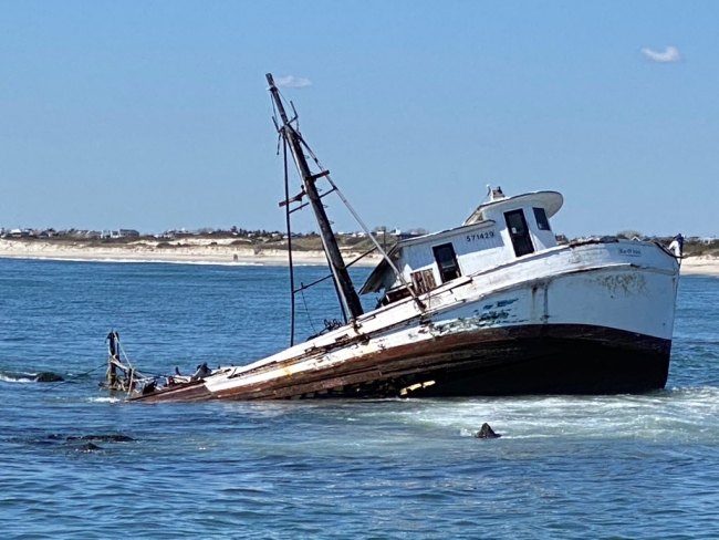 A vessel run aground.