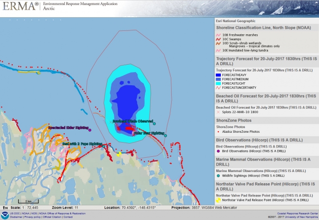 A screenshot of an ERMA trajectory visual. 