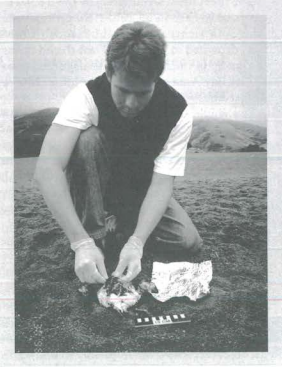 A man and a bird. 