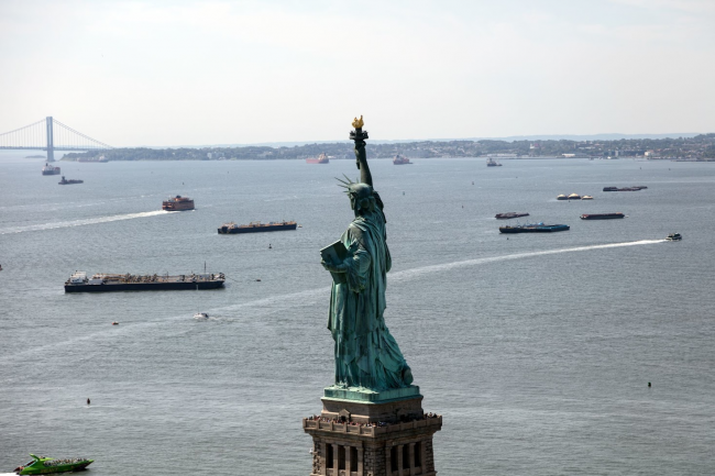 The statue of liberty.