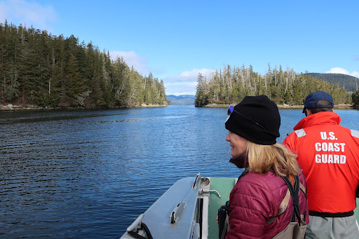 Two people on a boat.