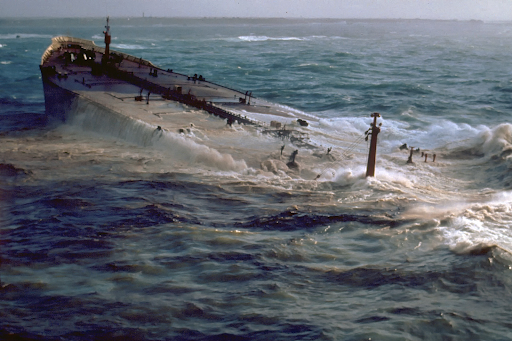 A sinking vessel.