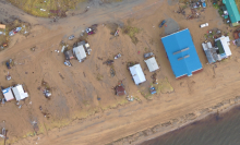 An aerial image of a flooded area.