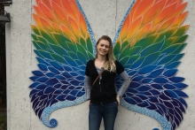 A person with butterfly wings.