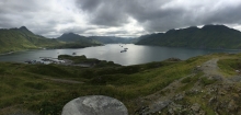 A landscape image with a body of water.