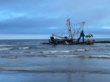 A grounded vessel. 