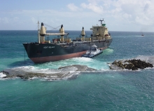 A grounded vessel. 