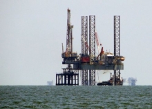 An oil rig. 