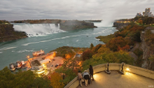 A viewing deck for a waterfall. 