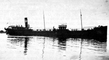 A black and white photo of a vessel.
