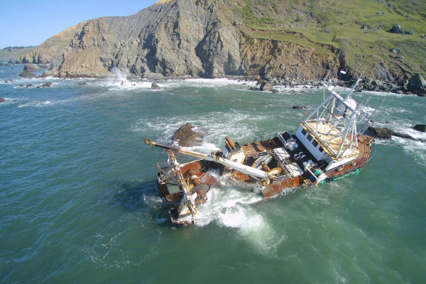 A grounded vessel.