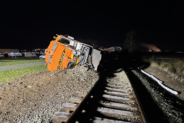 Train derailed from train track.
